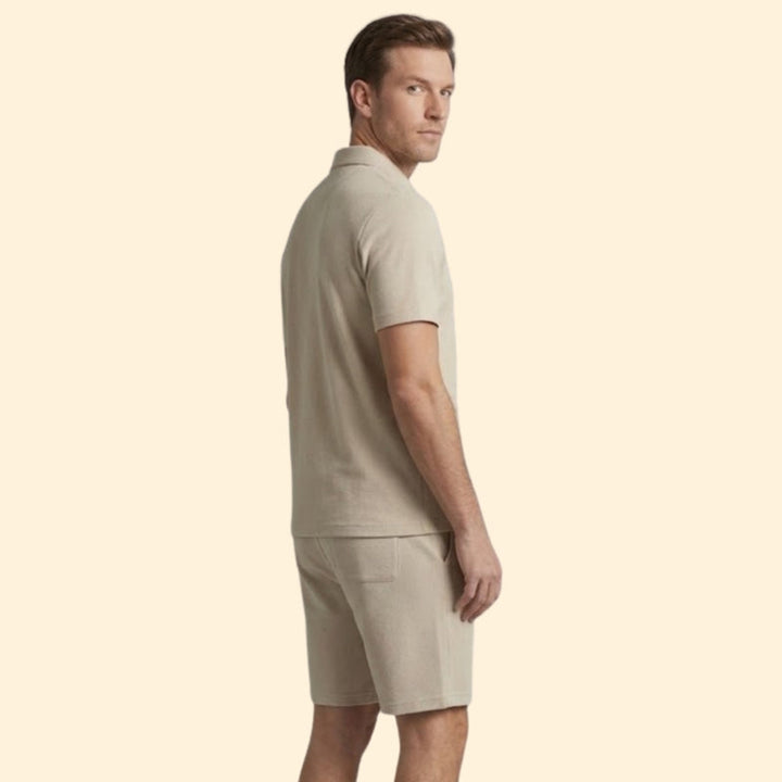 Men’s Short Sleeve Shirt and Casual Shorts Set