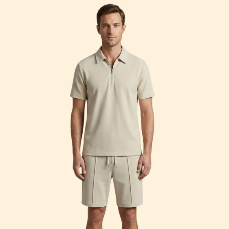 Men’s Short Sleeve Shirt and Casual Shorts Set