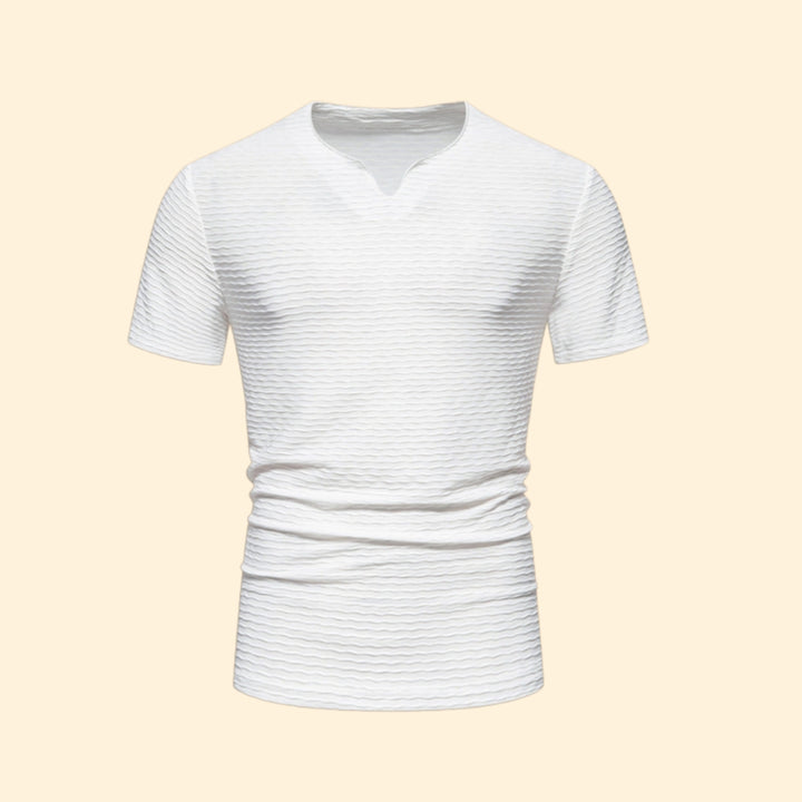 Men’s Short Sleeve T-Shirt with V-Neck Design