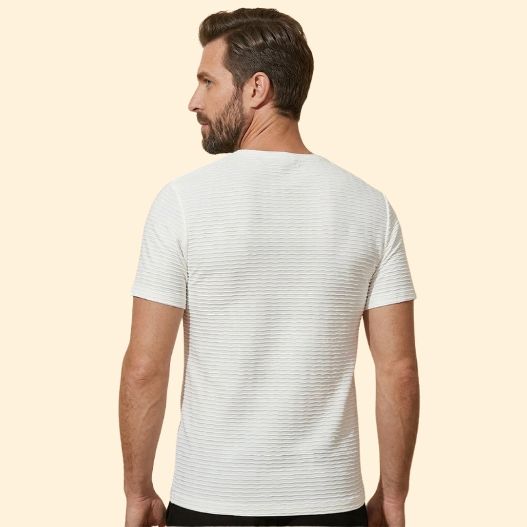 Men’s Short Sleeve T-Shirt with V-Neck Design