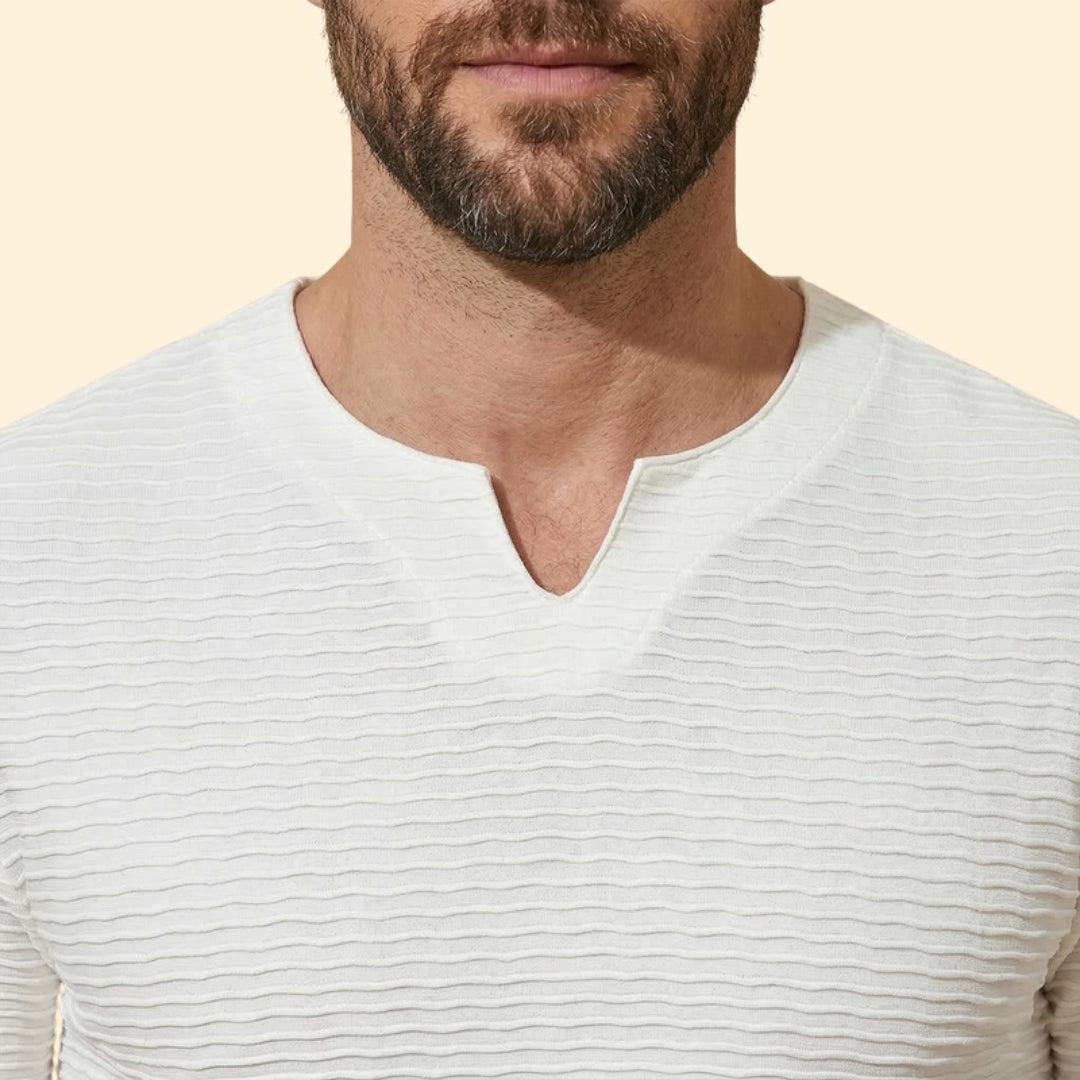 Men’s Short Sleeve T-Shirt with V-Neck Design