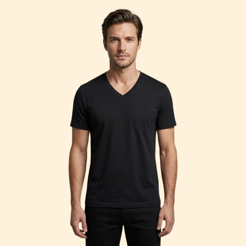 Men’s Short Sleeve V-Neck T-Shirt with Pocket