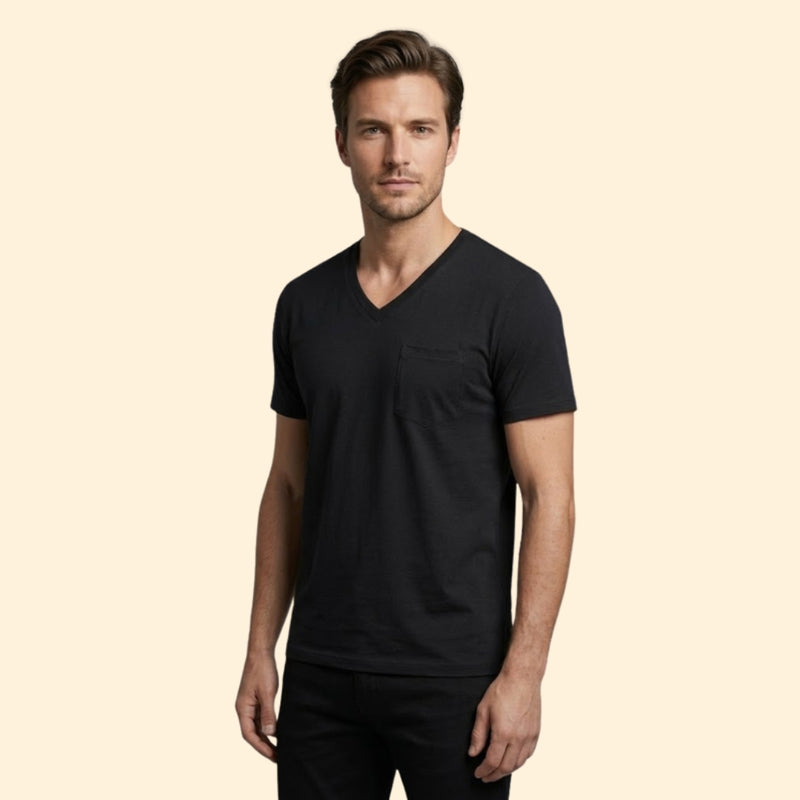 Men’s Short Sleeve V-Neck T-Shirt with Pocket