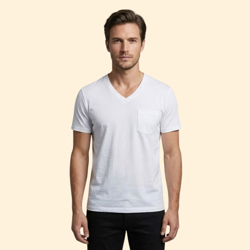 Men’s Short Sleeve V-Neck T-Shirt with Pocket
