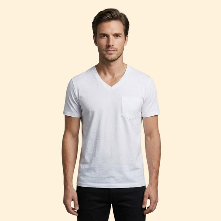 Men’s Short Sleeve V-Neck T-Shirt with Pocket
