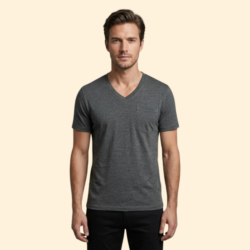 Men’s Short Sleeve V-Neck T-Shirt with Pocket