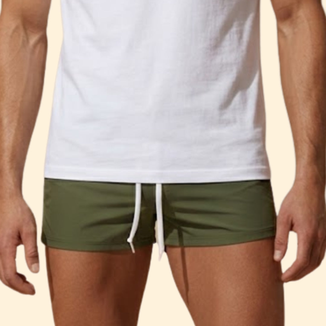 Men’s Short Swim Trunks with Elastic Waist