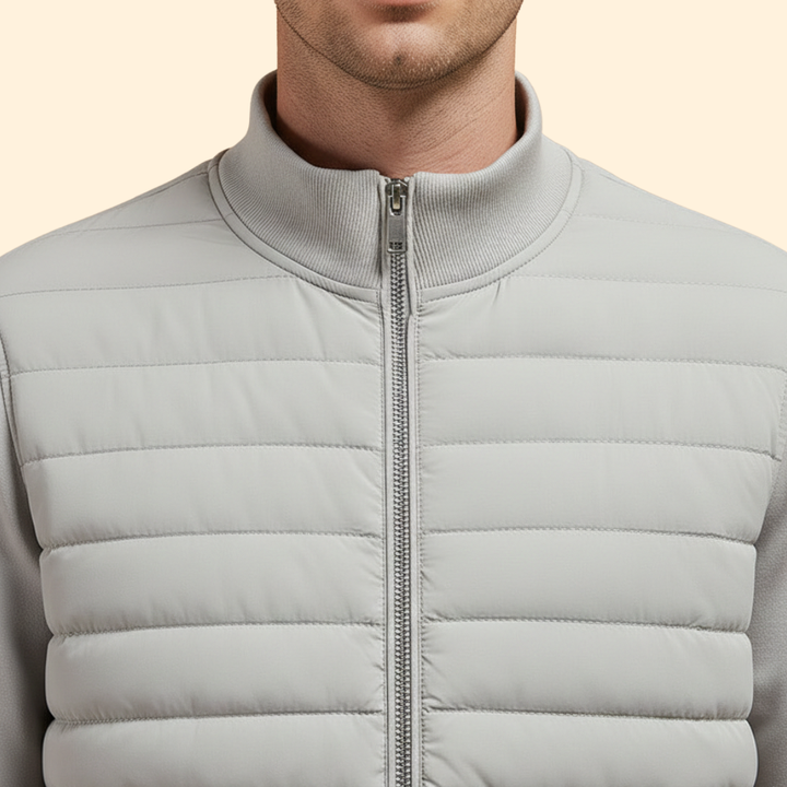 Men’s Padded Bomber Jacket with Zip Closure