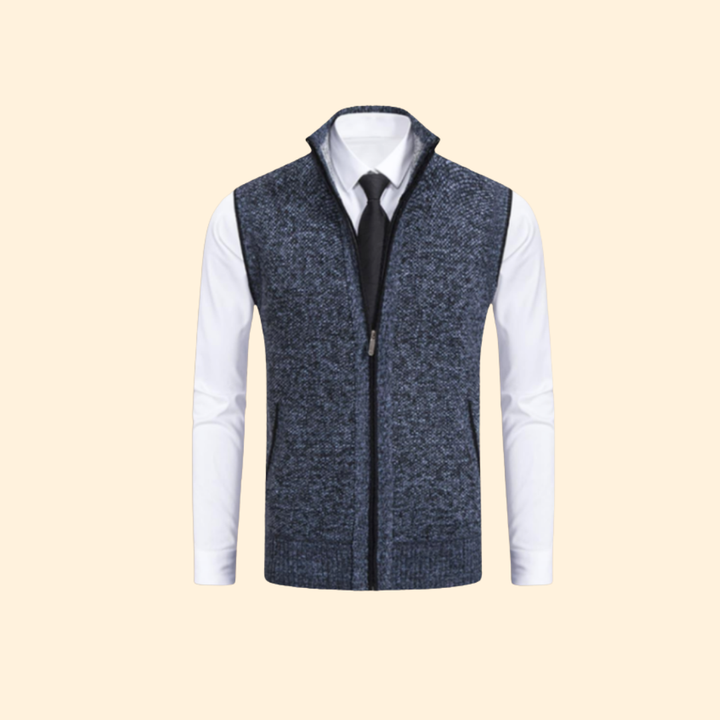 Men’s Sleeveless Vest with High Collar