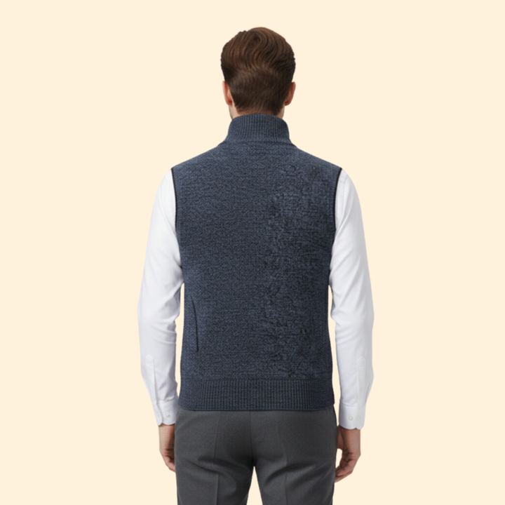 Men’s Sleeveless Vest with High Collar