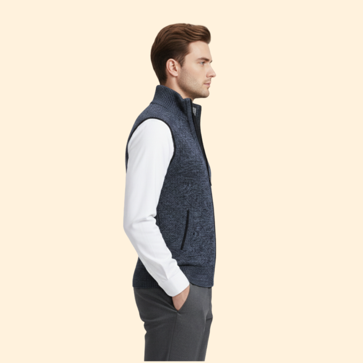 Men’s Sleeveless Vest with High Collar