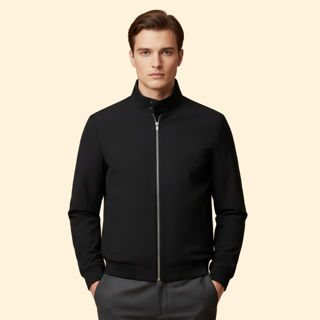 Men’s Bomber Jacket with Stand Collar Design