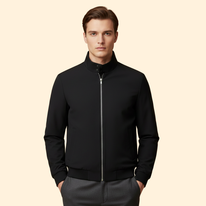 Men’s Bomber Jacket with Stand Collar Design
