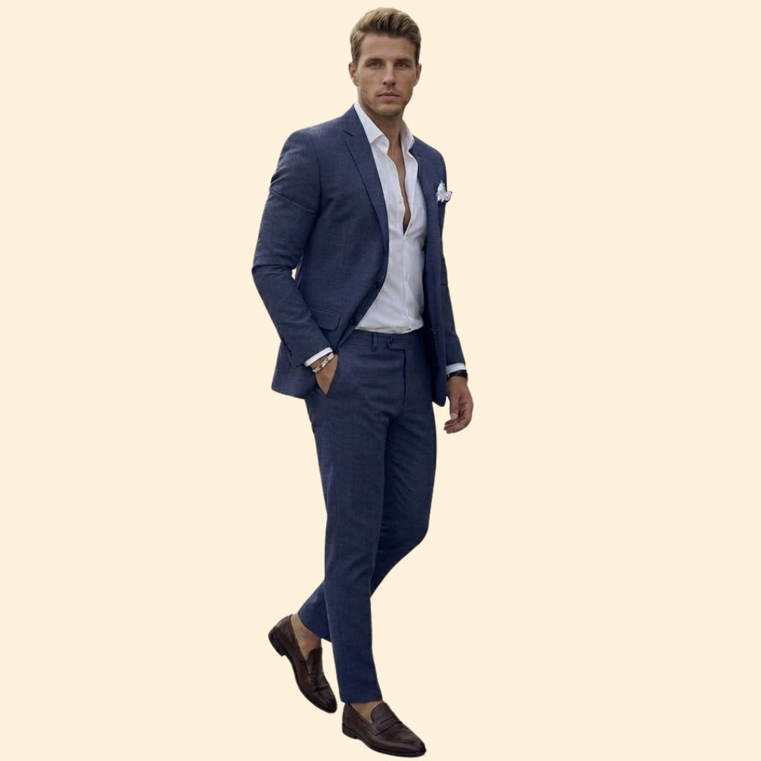 Men’s Suit Set with Two-Button Jacket