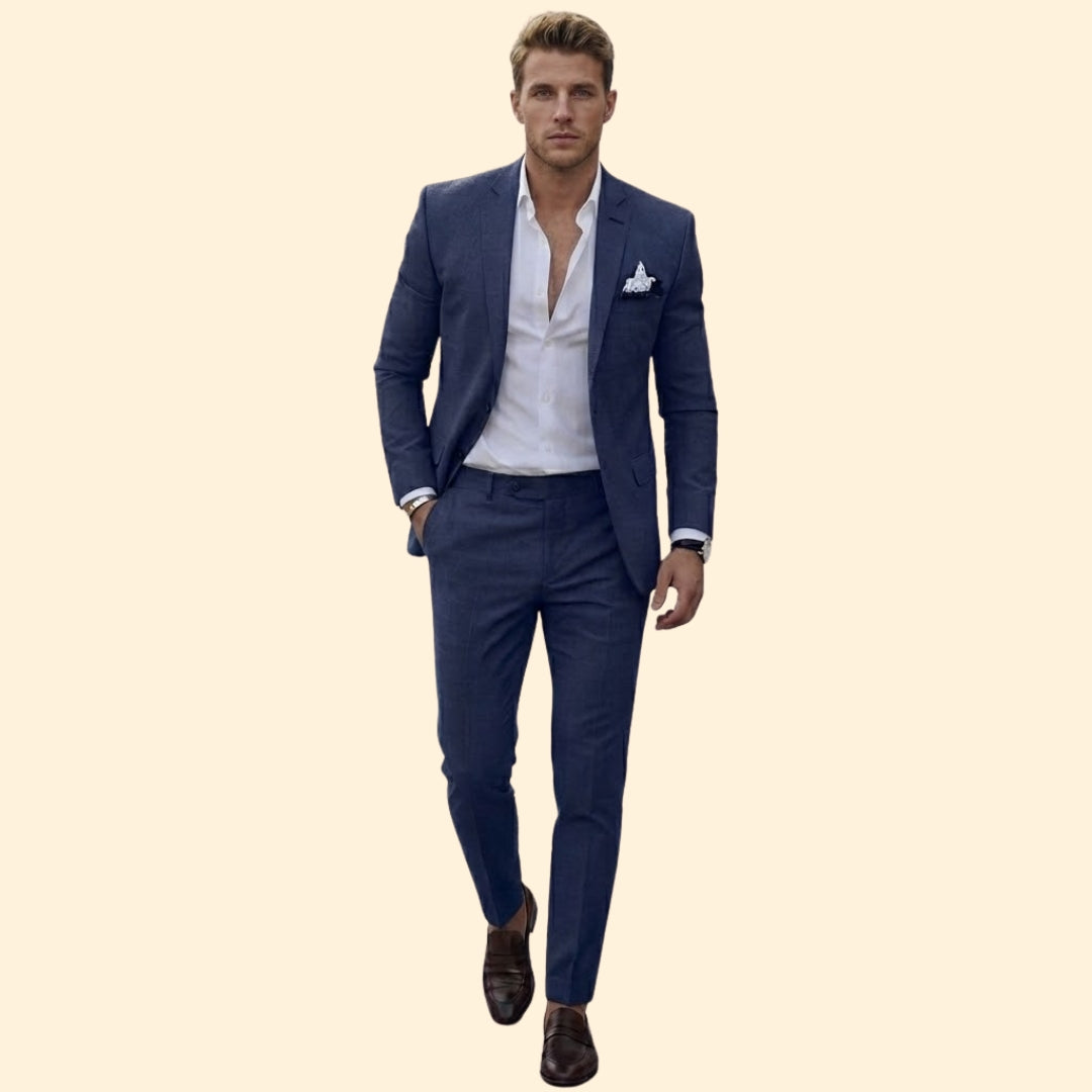 Men’s Suit Set with Two-Button Jacket