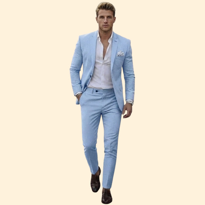 Men’s Suit Set with Two-Button Jacket