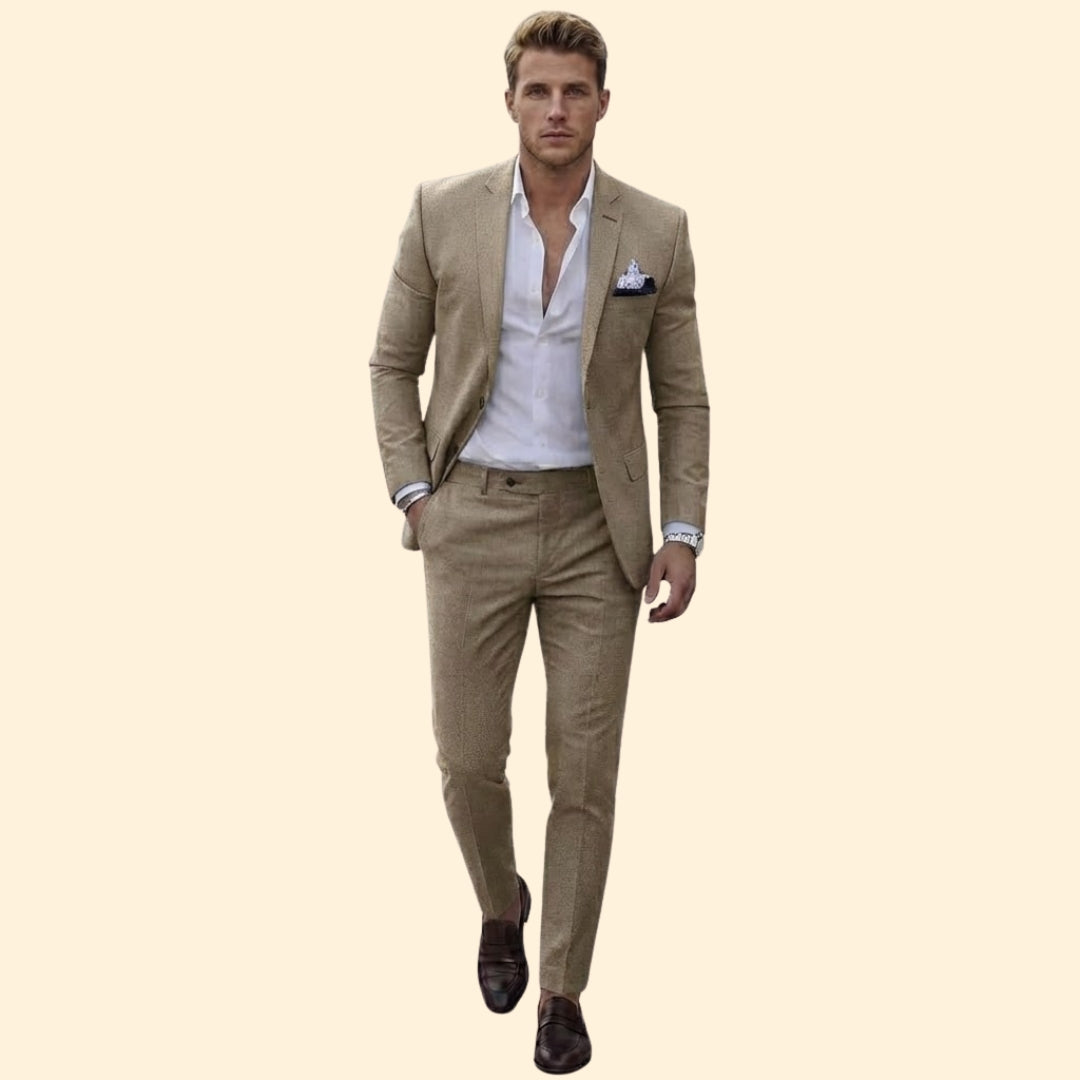 Men’s Suit Set with Two-Button Jacket