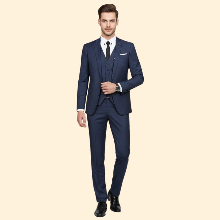 Men’s Three-Piece Suit with Notch Lapel