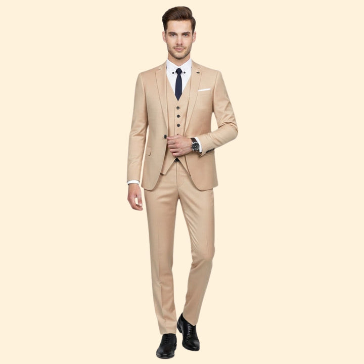 Men’s Three-Piece Suit with Notch Lapel