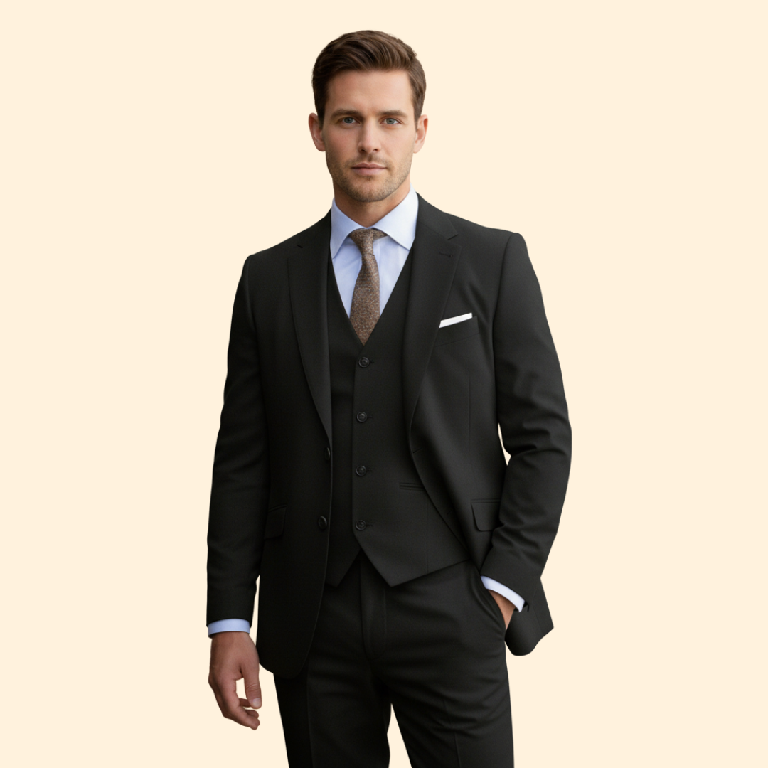 Men’s Suit with Three-Piece Design