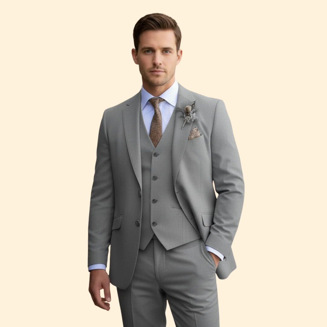 Men’s Suit with Three-Piece Design