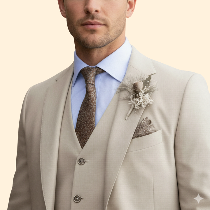 Men’s Suit with Three-Piece Design
