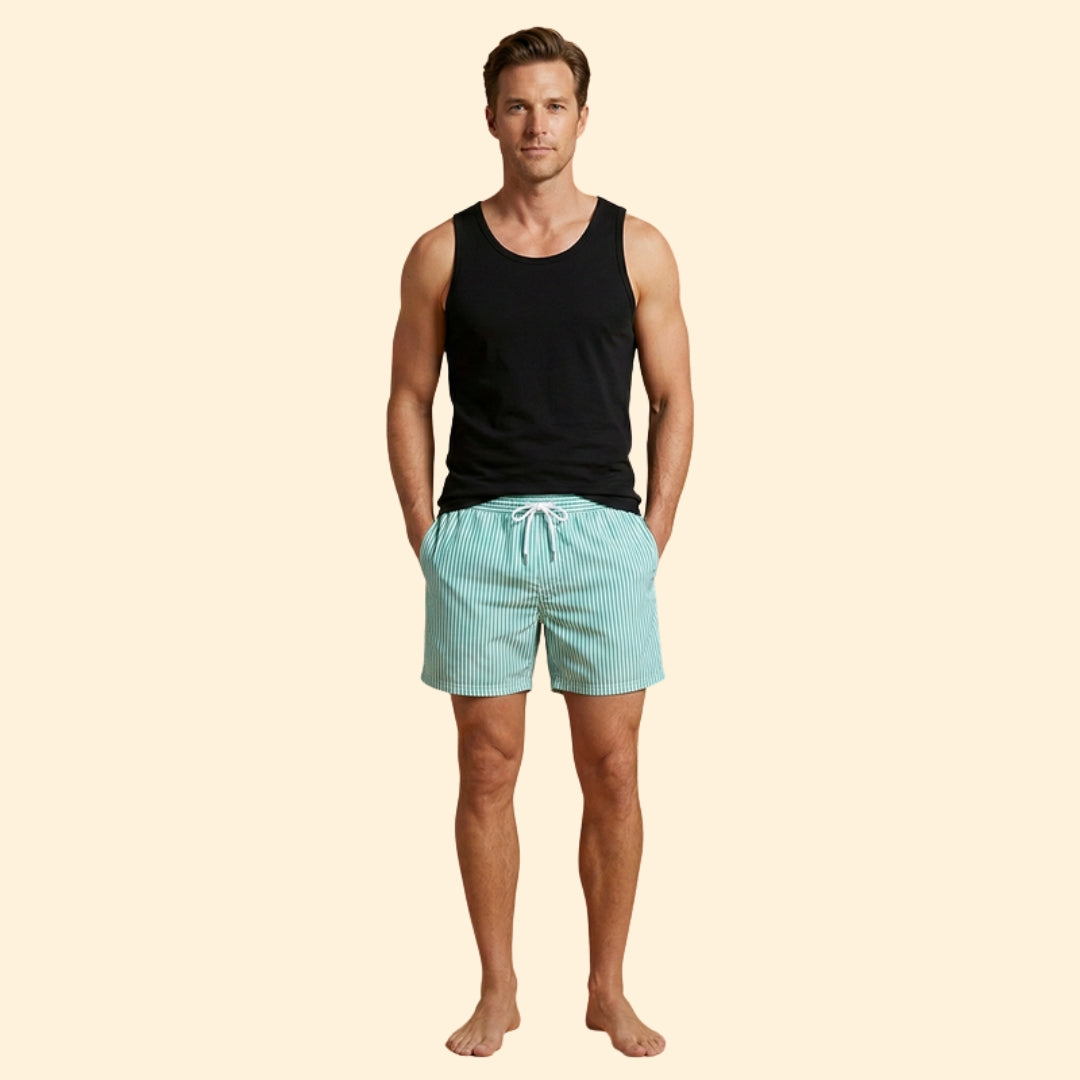Men’s Surf Shorts with Striped Design