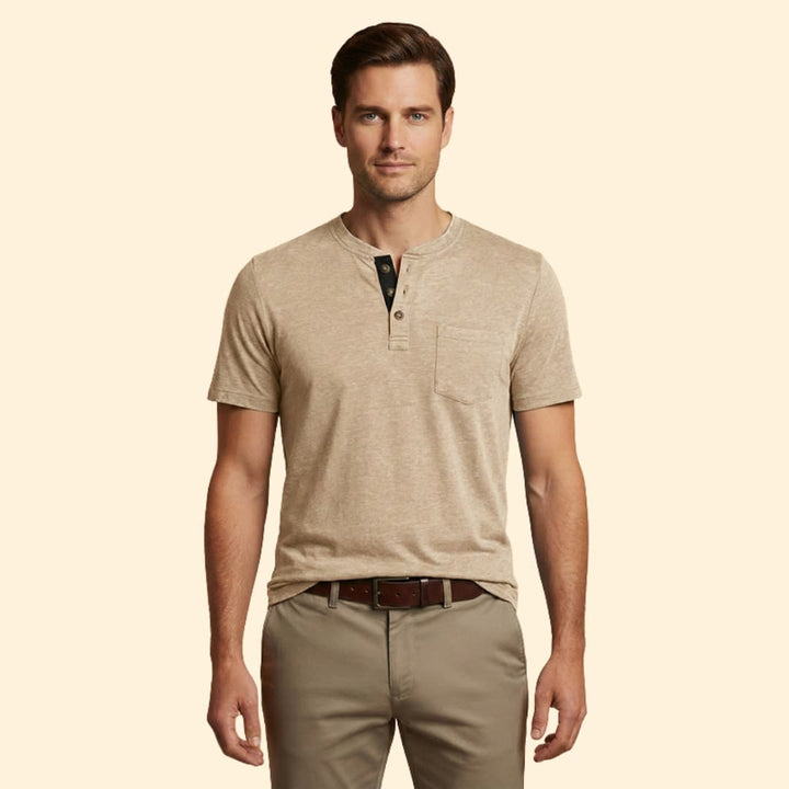 Men's T-shirt with Structured Collar