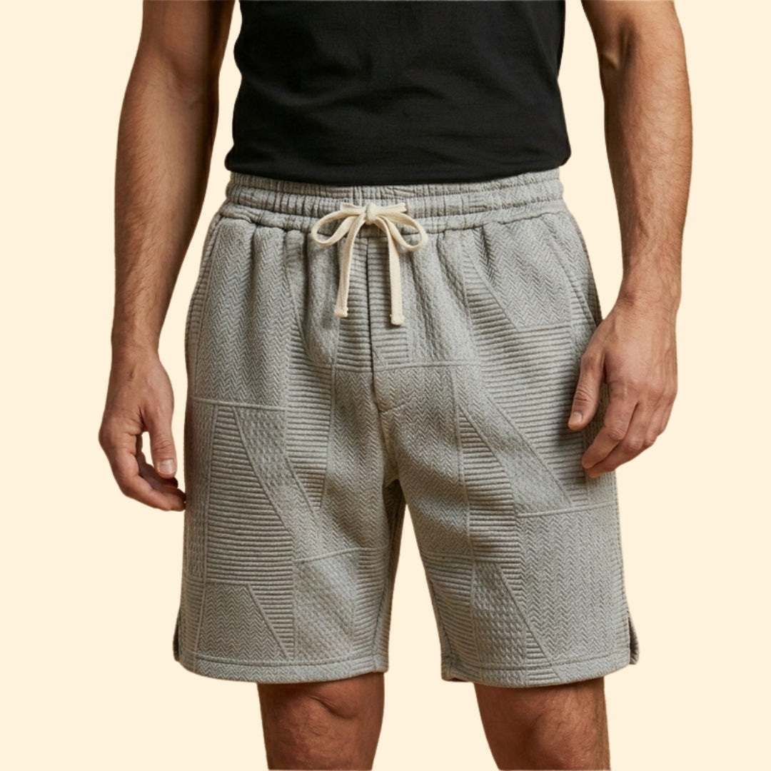 Men's Textured Shorts with Drawstring Waistband