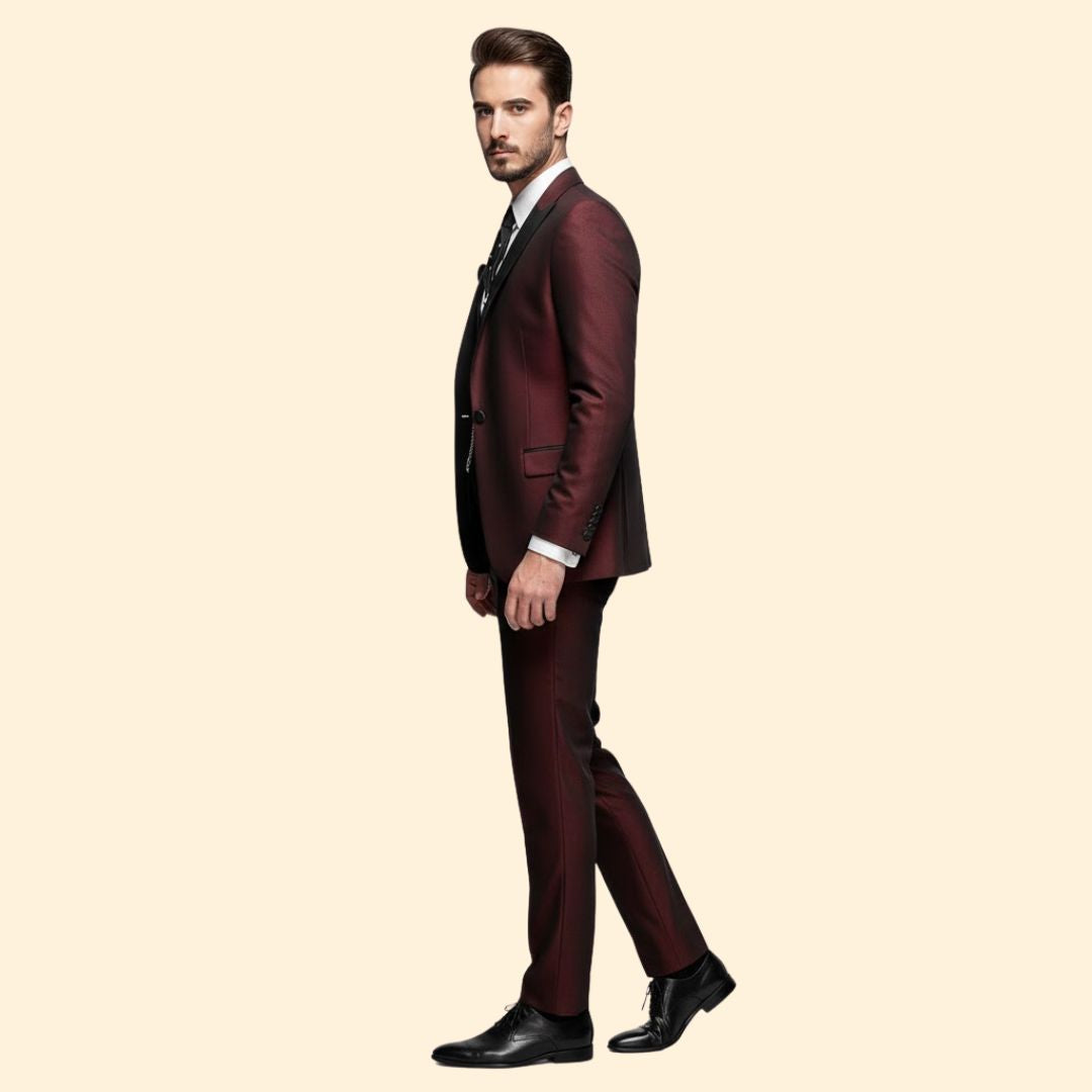 Men’s Three-Piece Suit with Chest Pocket