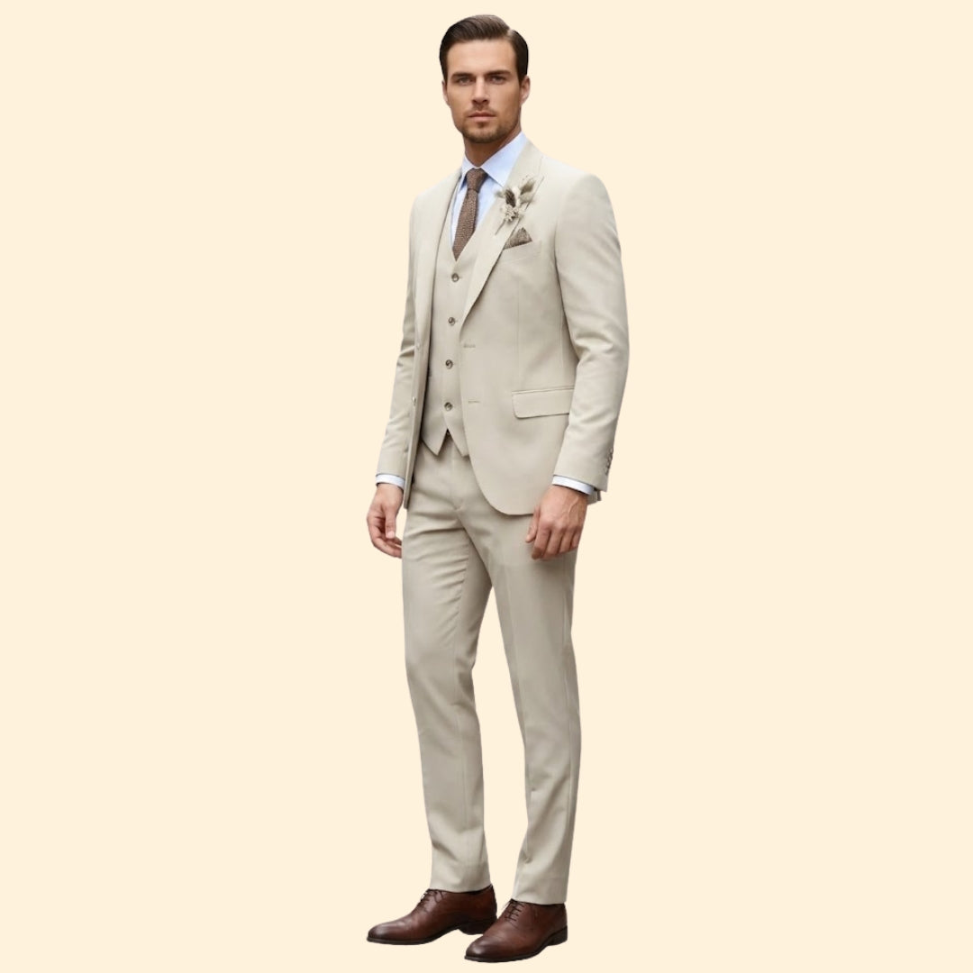 Men’s Three-Piece Suit with Slim Fit