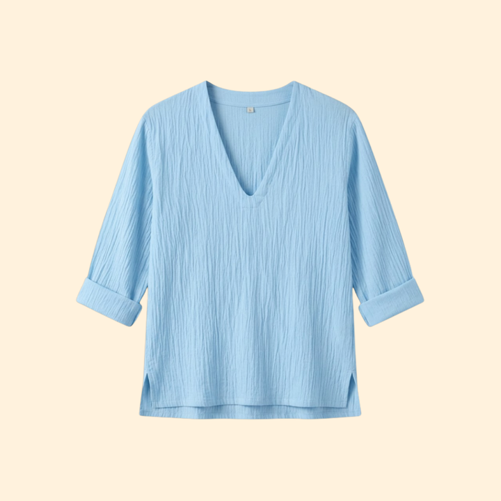 Men’s V-Neck T-Shirt with Rolled Sleeves