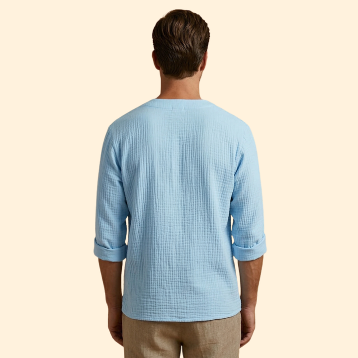 Men’s V-Neck T-Shirt with Rolled Sleeves