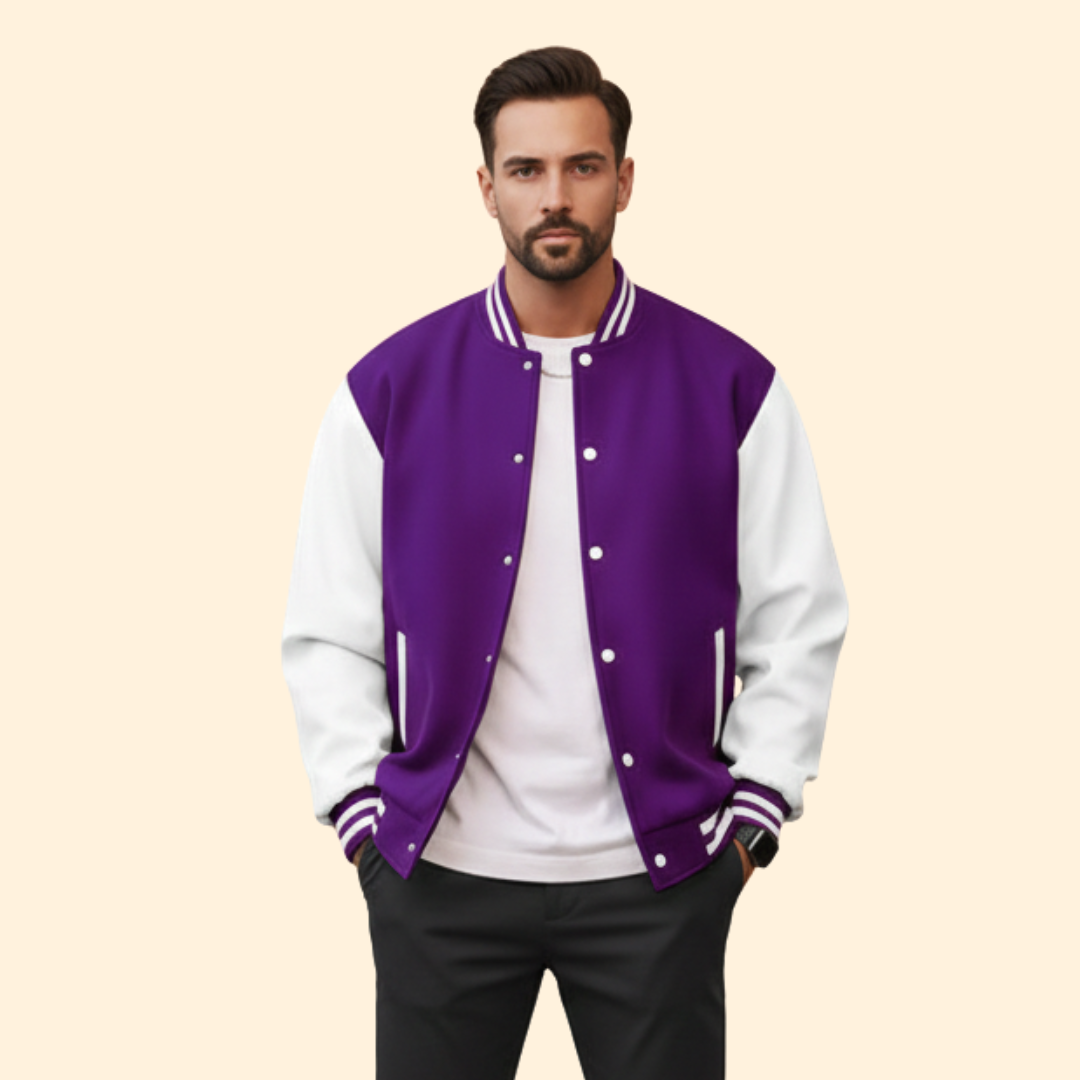 Men’s Bomber Jacket with Contrast Sleeve Design
