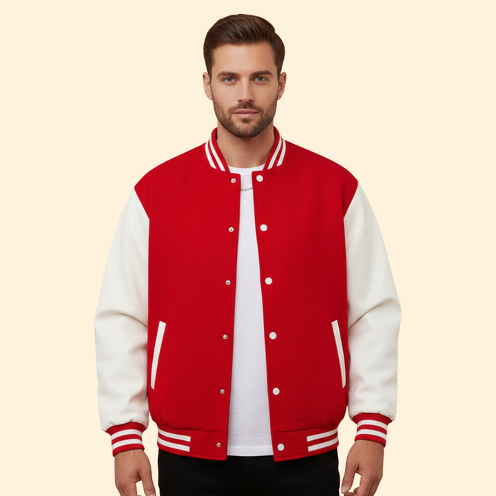 Men’s Bomber Jacket with Contrast Sleeve Design