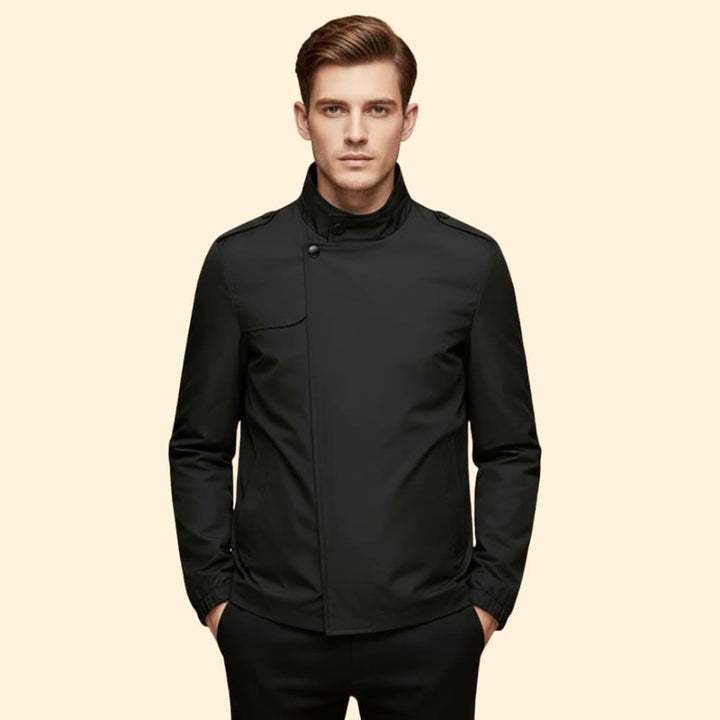 Men's Versatile Bomber Jacket with Stand-Up Collar