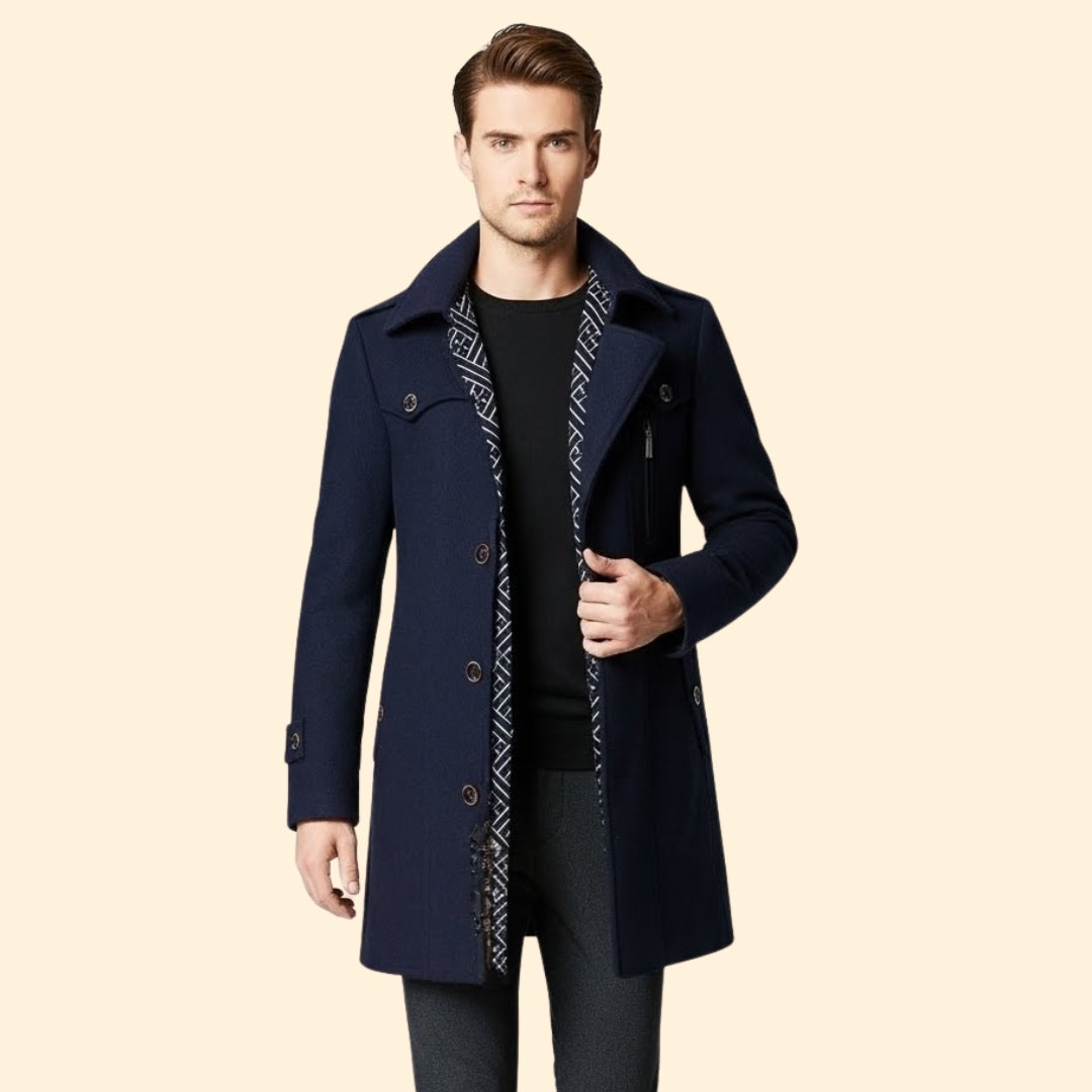 Men’s Winter Coat with Front Buttons