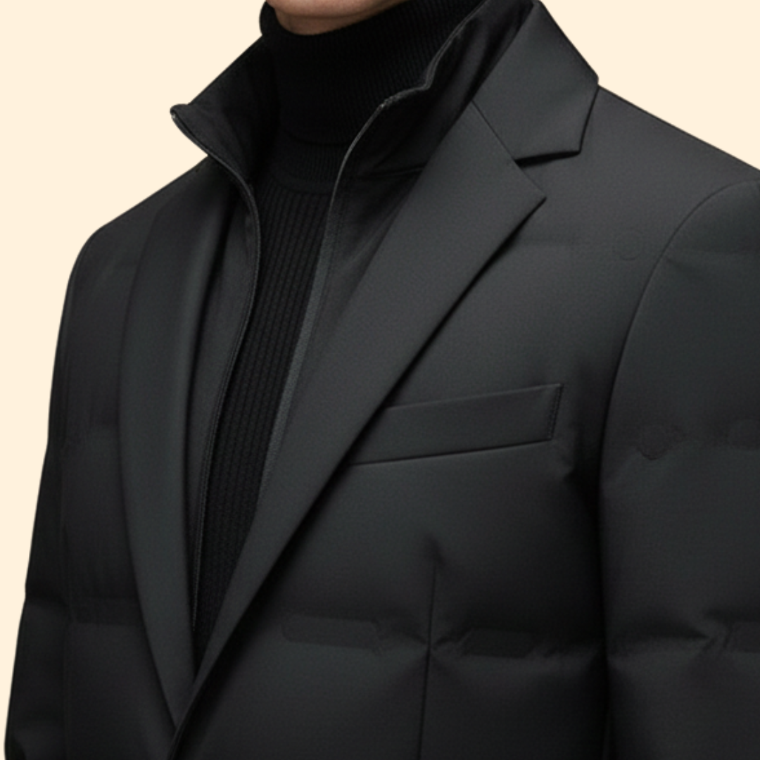 Men’s Blazer Jacket with Zip Mock Neck