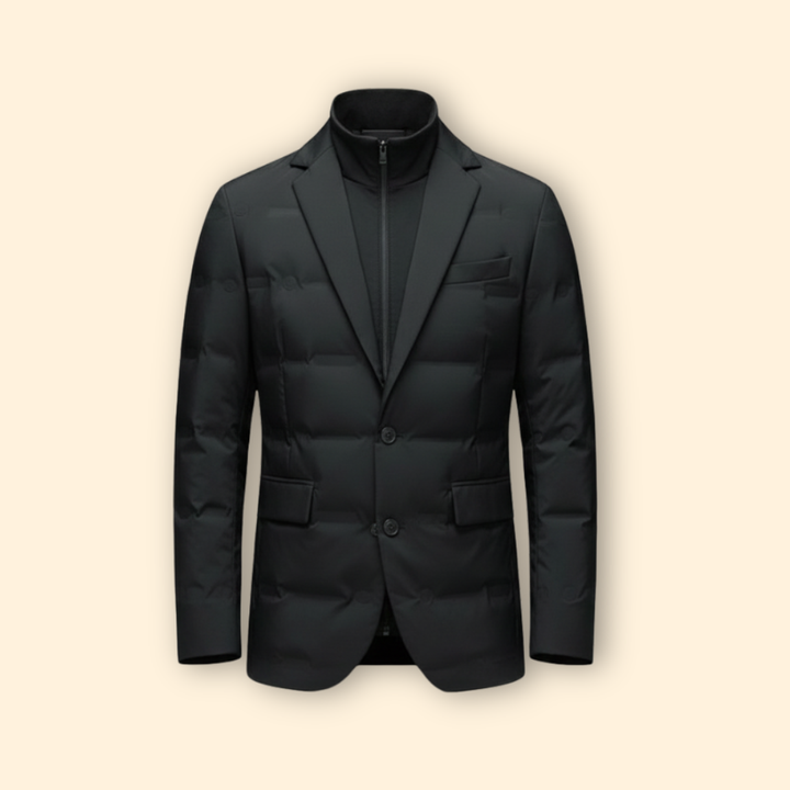 Men’s Blazer Jacket with Zip Mock Neck