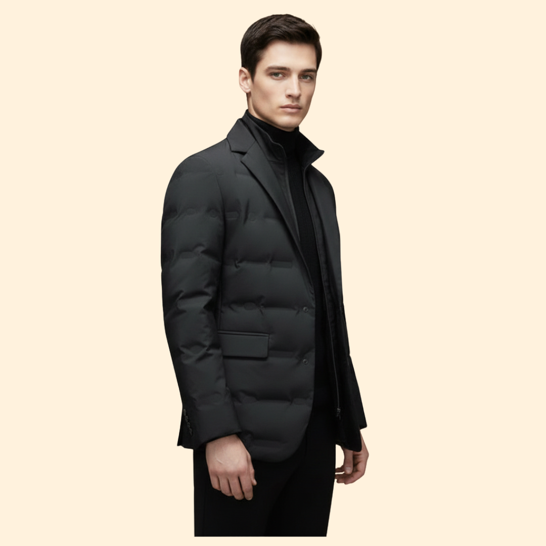 Men’s Blazer Jacket with Zip Mock Neck