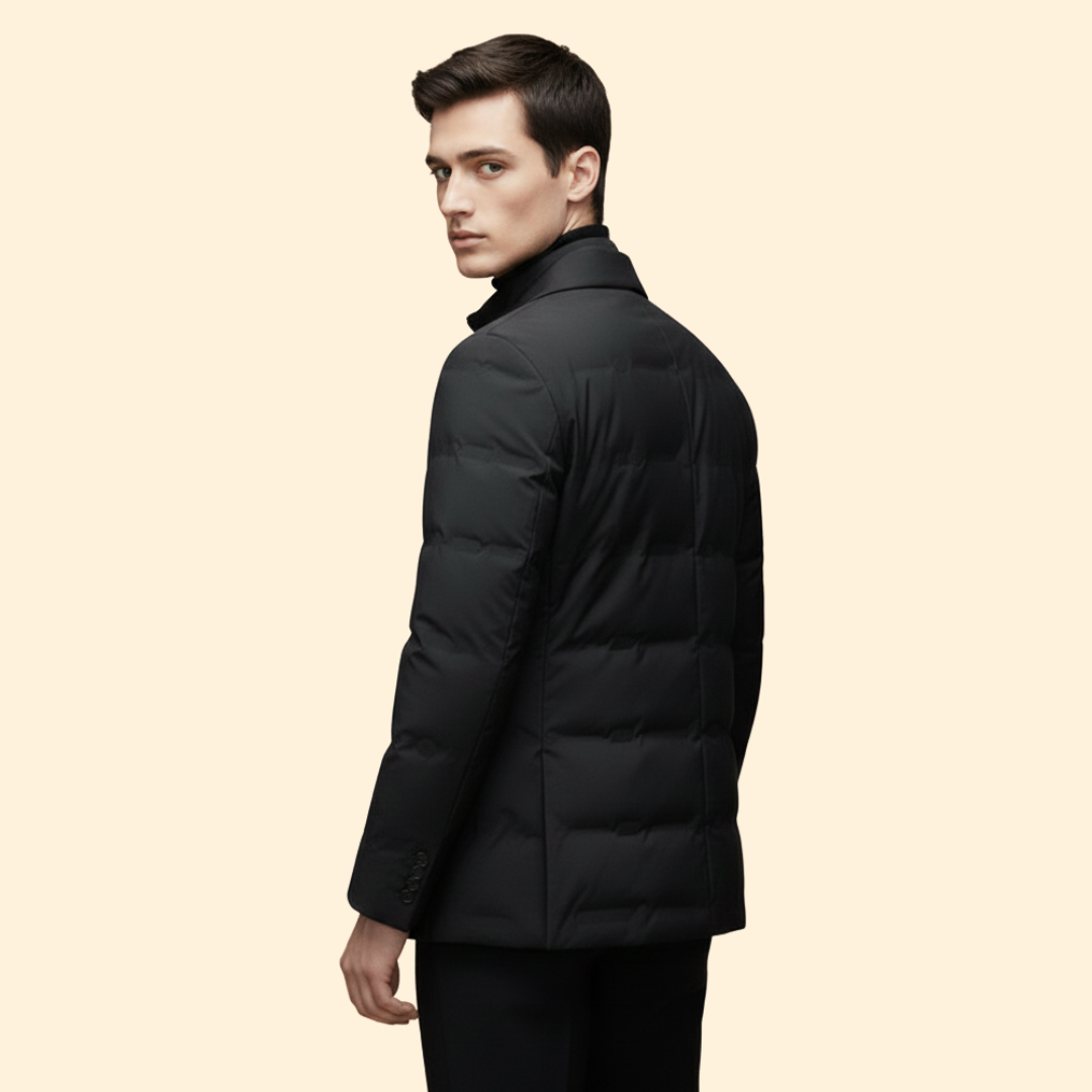 Men’s Blazer Jacket with Zip Mock Neck