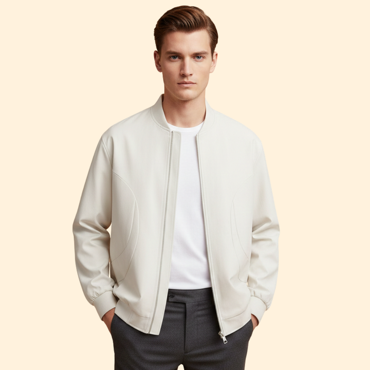 Men’s Bomber Jacket with Ribbed Cuffs