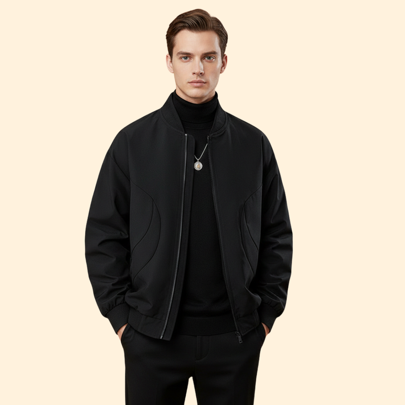 Men’s Bomber Jacket with Ribbed Cuffs