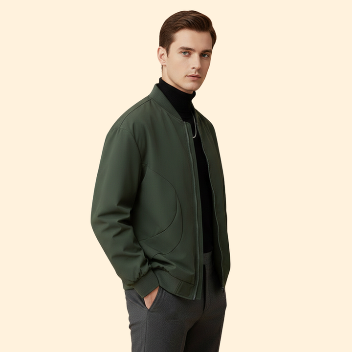 Men’s Bomber Jacket with Ribbed Cuffs