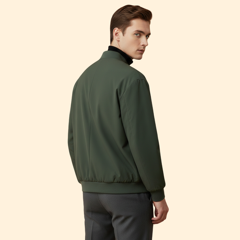 Men’s Bomber Jacket with Ribbed Cuffs