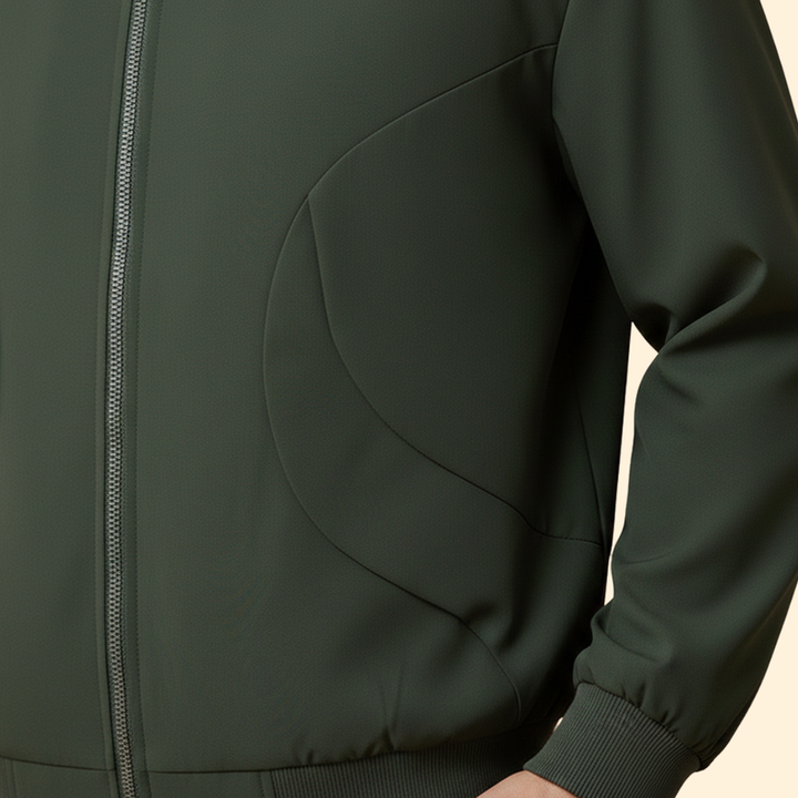 Men’s Bomber Jacket with Ribbed Cuffs