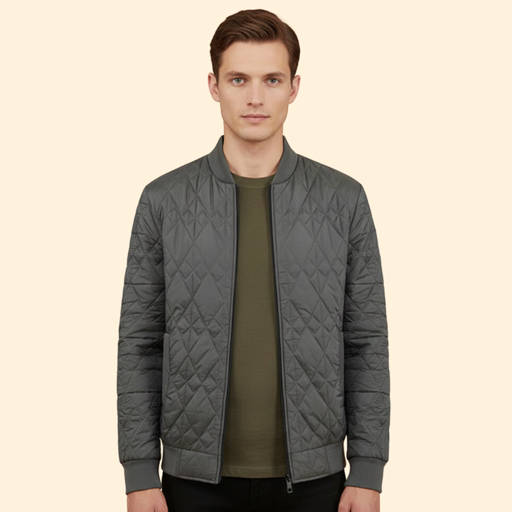 Men’s Bomber Jacket with Zipper Closure