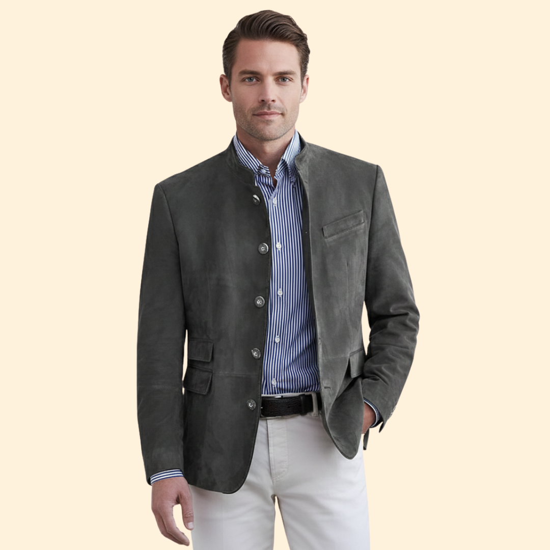 Men’s Button Front Jacket with Flap Pockets