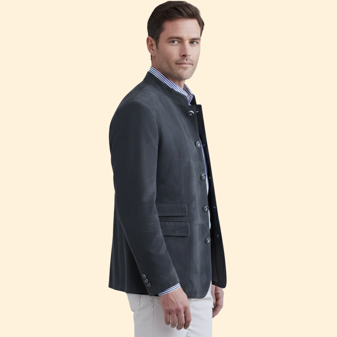 Men’s Button Front Jacket with Flap Pockets