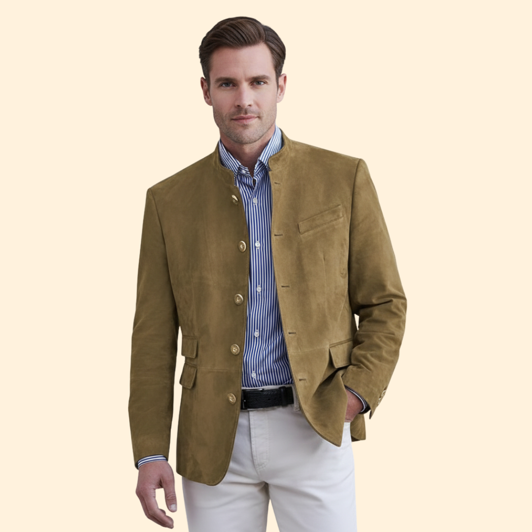 Men’s Button Front Jacket with Flap Pockets